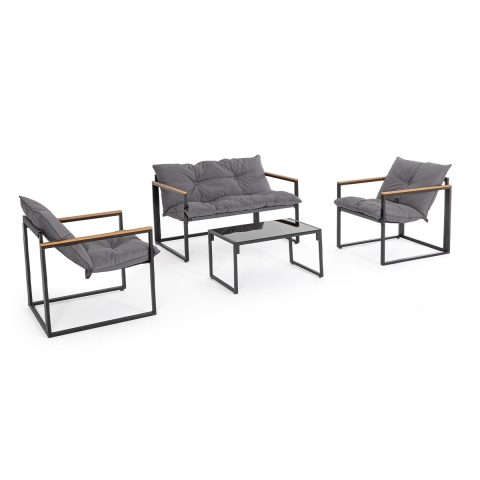 Gartenset mit 2 Sesseln, Sofa und Tisch Bizzotto Ilda Aktion