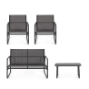 Moderner Garten-Lounge: Sofa, 2 Sessel, Beistelltisch Bizzotto Gonzalo 