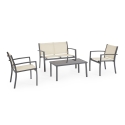 Gartenlounge-Set 2 Sessel Sofa Tisch beige Bizzotto Florida Aktion
