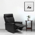 Klappbarer Relaxsessel mit Liegefunktion Fußschemel Kunstleder Modernes Design Aurora 