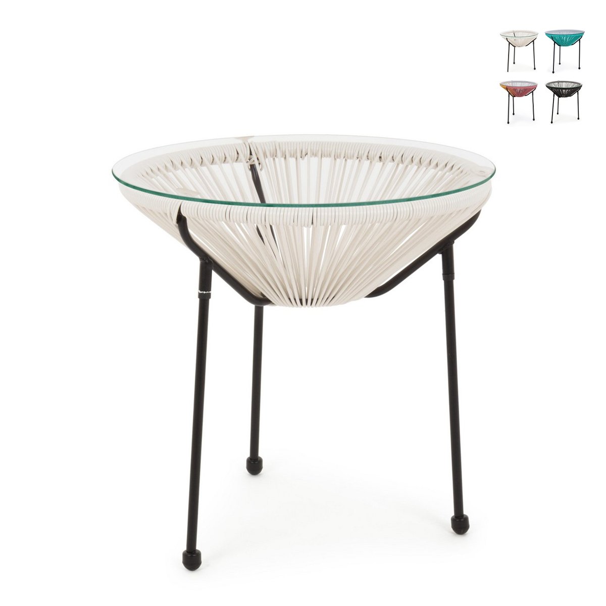 Runder Gartentisch Ø50cm mit Seilgeflecht Bizzotto Parker Aktion Runder Gartentisch Ø50cm mit Seilgeflecht Bizzotto Parker Aktion