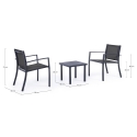 Gartenlounge mit 2 modernen Stühlen und Tisch 45x45cm Bizzotto Auri 