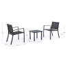 Gartenlounge mit 2 modernen Stühlen und Tisch 45x45cm Bizzotto Auri 