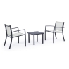 Gartenlounge mit 2 modernen Stühlen und Tisch 45x45cm Bizzotto Auri Maße