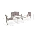 Gartenlounge Set Sofa, 2 Stühle aus Textilene in Taupe und Tisch Peder Verkauf