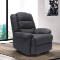 Klappbarer Schaukelsessel Relaxsessel mit Fußstütze Stoff Design Sofia 