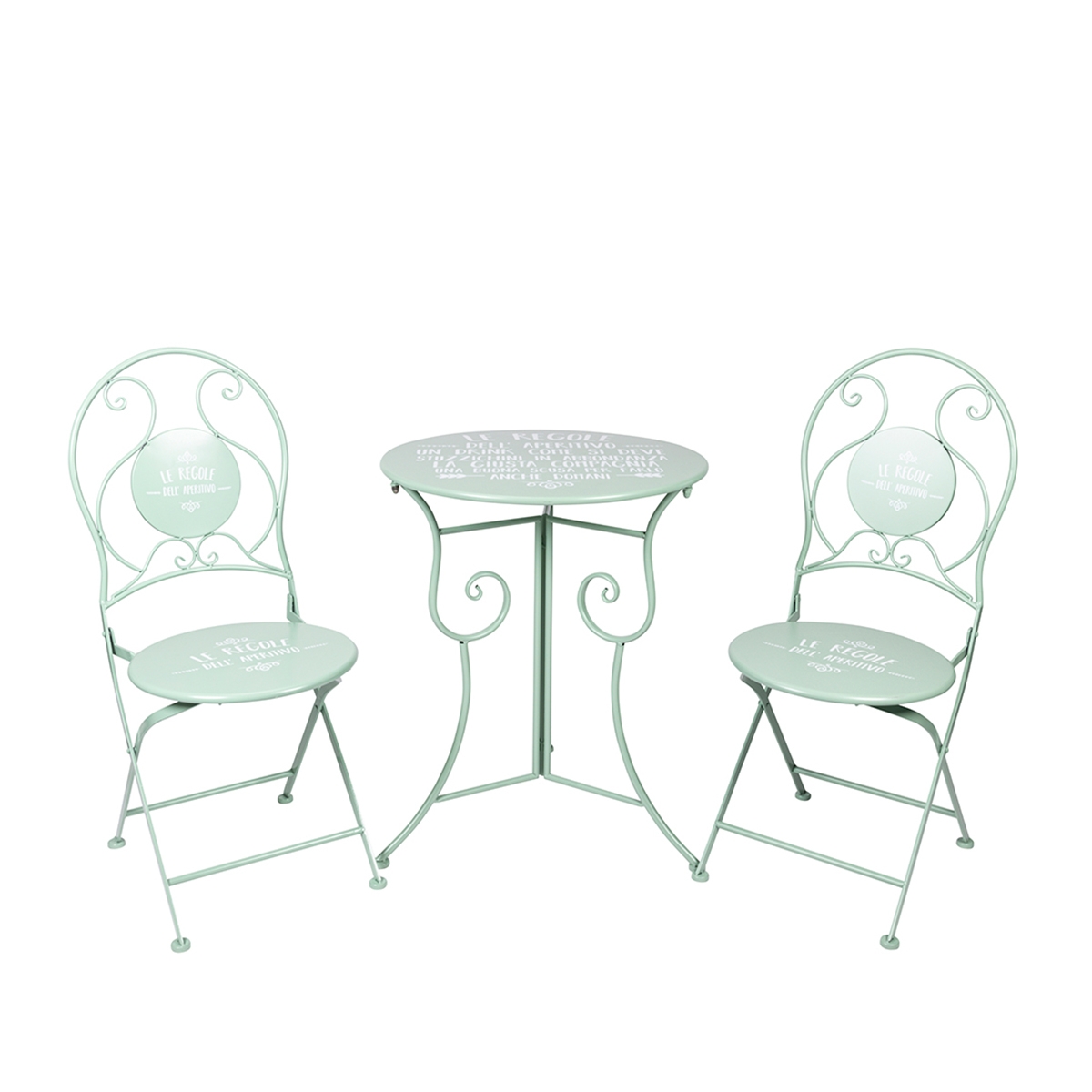 Set Tavolo und 2 Klappstühle für Außenbereich grün Le Regole dell'Aperitivo Aktion