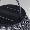 Solar-Gartenlampe Laterne aus schwarzem Rattan 61x48cm Maytoni Plet Sales