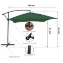 Freischwingender Garten-Sonnenschirm 3x3m Kios Kosten