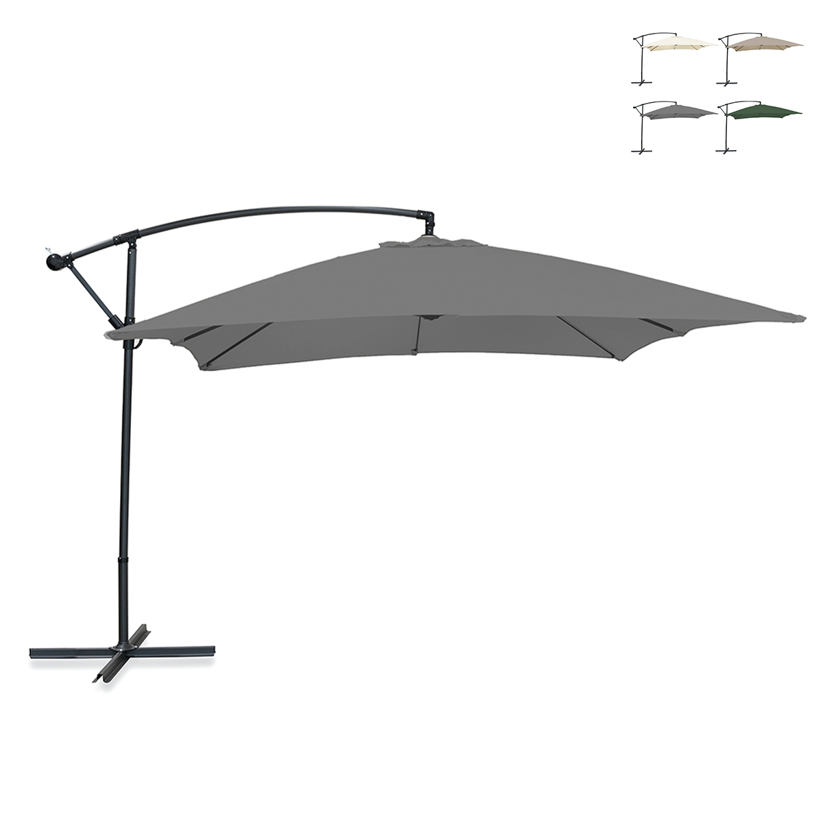 Garten-Sonnenschirm 3x2m mit seitlichem Ausleger aus Stahl Kios Angebot Garten-Sonnenschirm 3x2m mit seitlichem Ausleger aus Stahl Kios Angebot