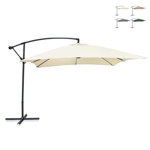 Garten-Sonnenschirm 3x2m mit seitlichem Ausleger aus Stahl Kios Aktion