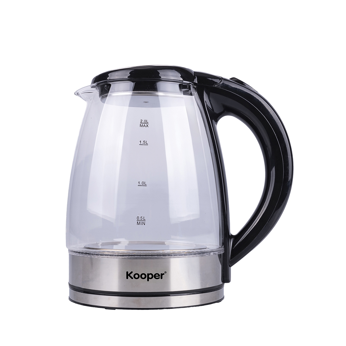 Elektrischer Wasserkocher mit Glaskanne, LED-Basis, 1800W, Nashi Aktion