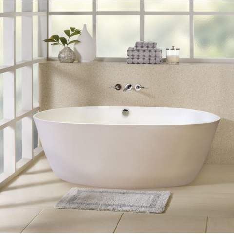 Badewanne Freistehend aus Acryl mit Absteifungen aus Harz und Fiberglas, Elegantes Design Eclipse
