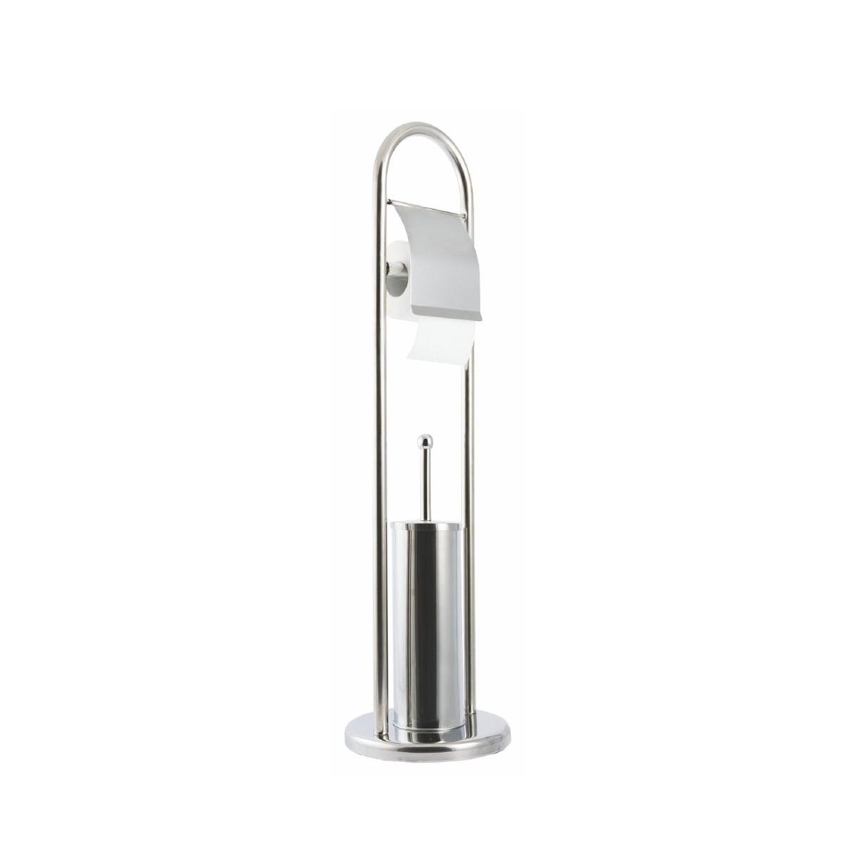 Badezimmerständer mit WC-Bürstenhalter und Toilettenrollenhalter aus Metall Avela Aktion Badezimmerständer mit WC-Bürstenhalter und Toilettenrollenhalter aus Metall Avela Aktion