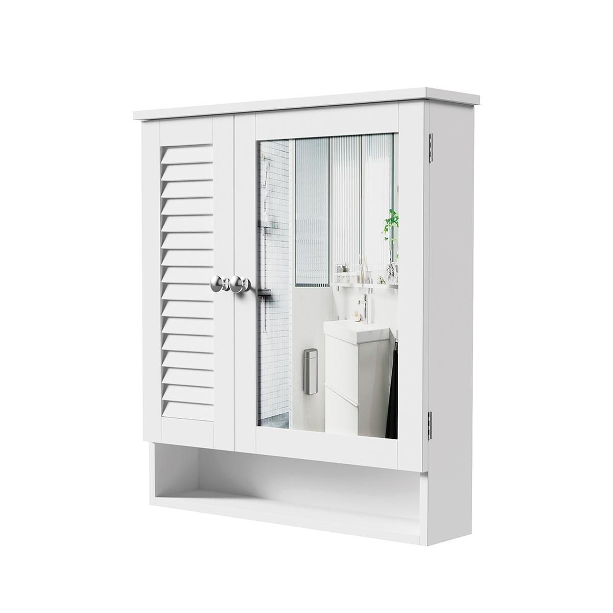 Badezimmerspiegel-Schrank aus lackiertem MDF-Holz 60x15xH68 cm Bakira Aktion Badezimmerspiegel-Schrank aus lackiertem MDF-Holz 60x15xH68 cm Bakira Aktion
