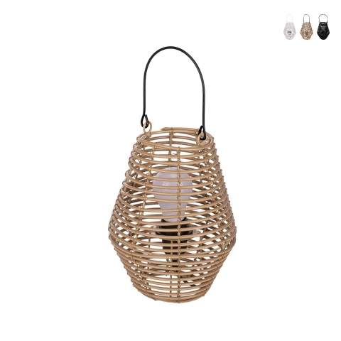 Hängelampe Laterne in Rattan-Optik Birkut Aktion