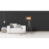 Stehlampe aus Metall, dreibeinig, schwenkbar, Industry Design Maße