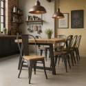 stuhl im industriestil design küche bar steel wood top light 