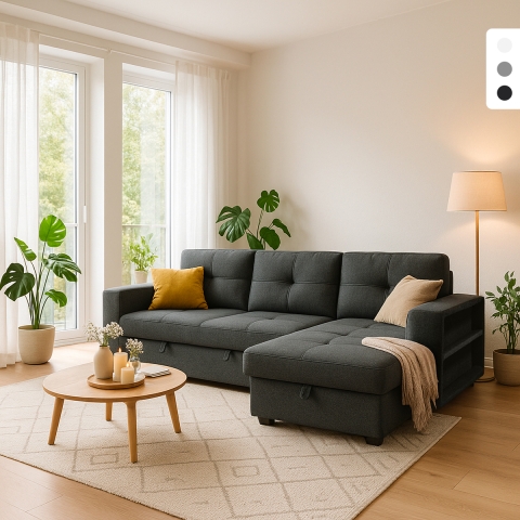 Schlafsofa 3 Plätze mit USB-C Staufach Buchregal Civis Aktion