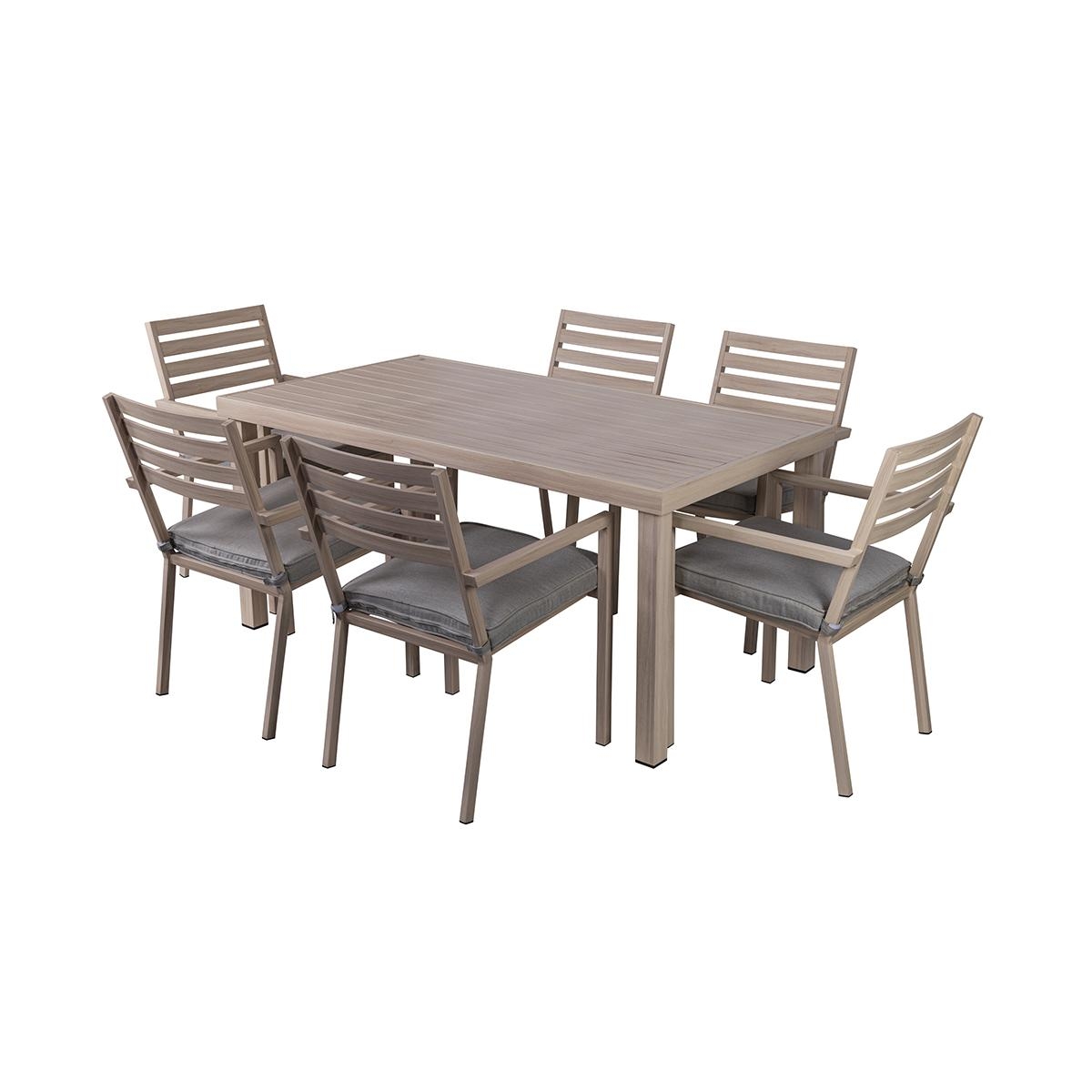 Gartentisch + 6 Gartenstühle aus Aluminium mit Kissen Ibiza Aktion Gartentisch + 6 Gartenstühle aus Aluminium mit Kissen Ibiza Aktion
