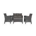Gartenlounge Set Sofa 2-Sitzer Sessel Tisch Rattanoptik Malaga Rabatte