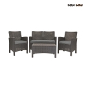 Gartenlounge Set Sofa 2-Sitzer Sessel Tisch Rattanoptik Malaga Aktion