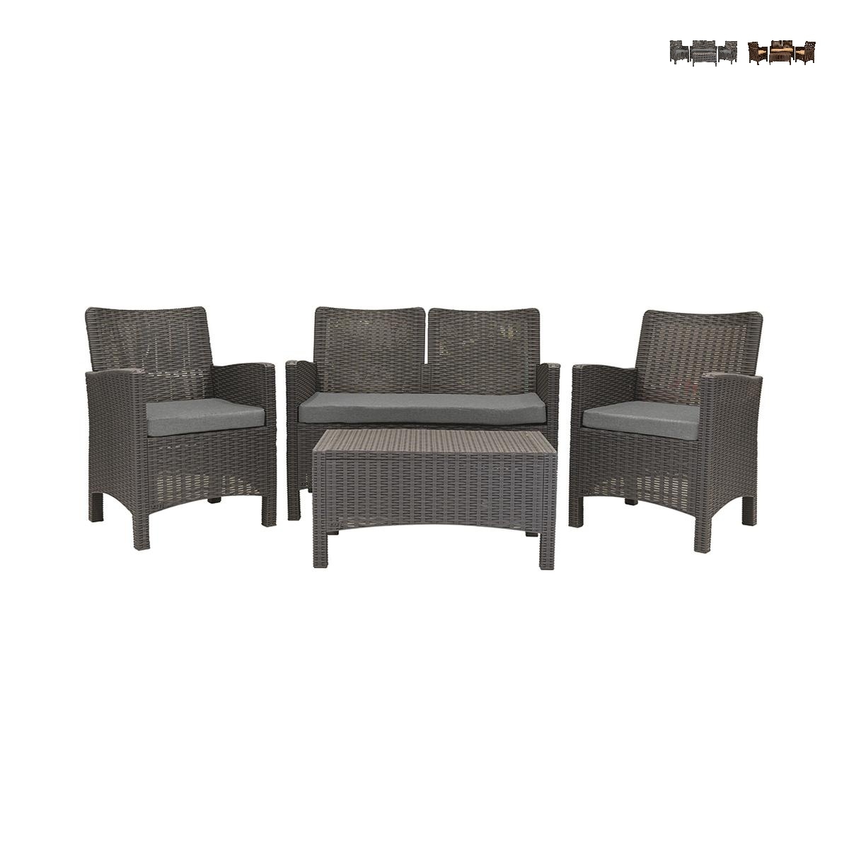 Gartenlounge Set Sofa 2-Sitzer Sessel Tisch Rattanoptik Malaga Aktion Gartenlounge Set Sofa 2-Sitzer Sessel Tisch Rattanoptik Malaga Aktion