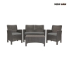 Gartenlounge Set Sofa 2-Sitzer Sessel Tisch Rattanoptik Malaga Aktion