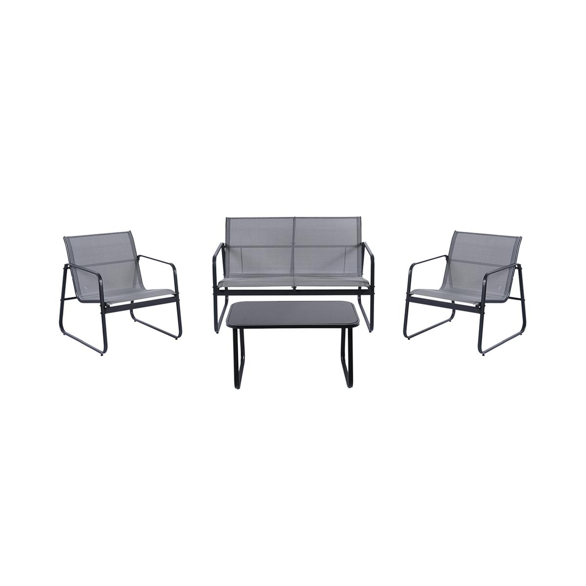 Gartenlounge 4-Sitzer mit Glastischplatte Saint Tropez Aktion