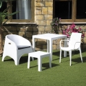 Gartenstuhl aus Polypropylen in Rattan-Optik mit Armlehnen Paros Verkauf