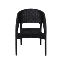 Outdoor-Stuhl mit Armlehnen aus Polypropylen in Rattan-Optik Zanzibar Lagerbestand