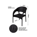 Outdoor-Stuhl mit Armlehnen aus Polypropylen in Rattan-Optik Zanzibar 