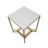 Goldfarbener Couchtisch aus Metall mit Marmorplatte 47x47x60 Double Marble Sales