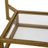 Goldfarbener Couchtisch aus Metall mit Marmorplatte 47x47x60 Double Marble Rabatte