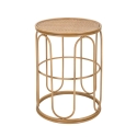 Runder Couchtisch aus Metall und Rattan 55x40x40cm Samui Aktion