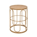 Runder Couchtisch aus Metall und Rattan 55x40x40cm Samui Aktion