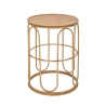 Runder Couchtisch aus Metall und Rattan 55x40x40cm Samui Aktion