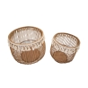 2-teiliges Set runde Aufbewahrungskörbe aus Rattan und Stoff Fuji Angebot