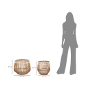 2-teiliges Set runde Aufbewahrungskörbe aus Rattan und Stoff Fuji Katalog