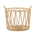 Runder Aufbewahrungskorb Boho Chic aus Metall und Rattan Panama Aktion