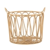 Runder Aufbewahrungskorb Boho Chic aus Metall und Rattan Panama Aktion