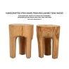 Handgefertigter Hocker aus Teakholz im ethnischen Stil Stold Modell