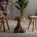 Barhocker aus Teakholz, naturbelassen, ethnisches Design, Sel Slim Eigenschaften