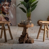 Barhocker aus Teakholz, naturbelassen, ethnisches Design, Sel Slim Eigenschaften