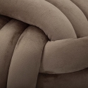 Moderner Samt-Pouf Softy mit gestepptem Design 