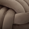 Moderner Samt-Pouf Softy mit gestepptem Design 