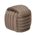 Moderner Samt-Pouf Softy mit gestepptem Design 