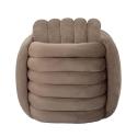 Moderner Samt-Pouf Softy mit gestepptem Design 