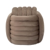 Moderner Samt-Pouf Softy mit gestepptem Design 