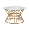 Runder Couchtisch aus Rattan und Glas 75x44,5cm Panama Circlce Aktion